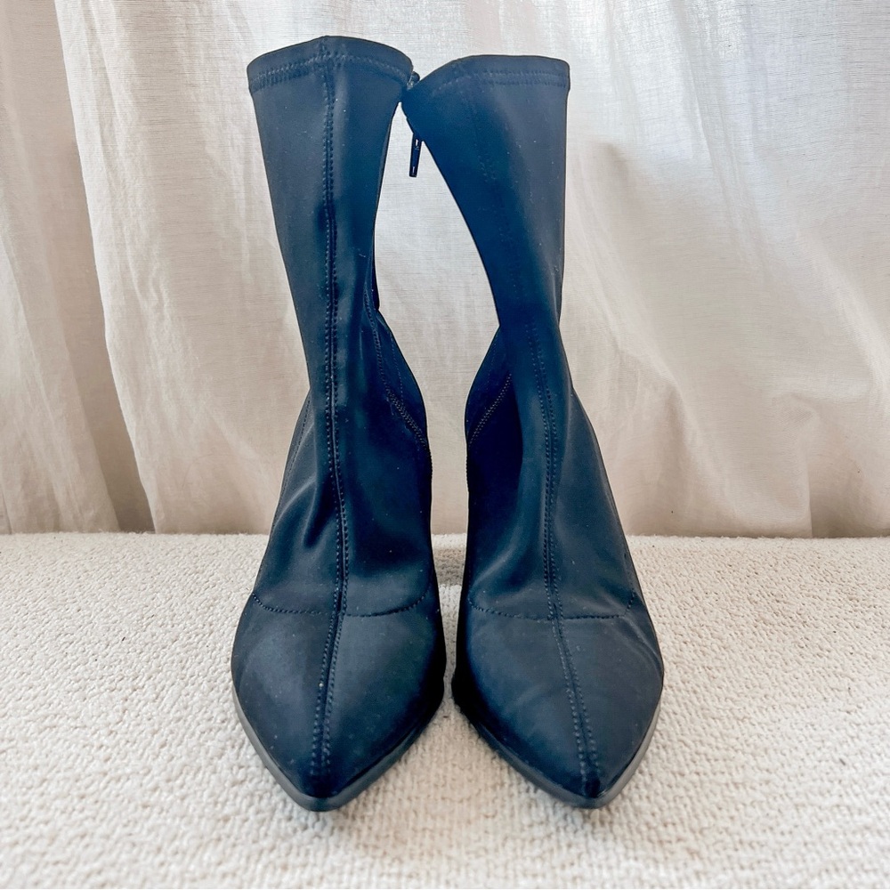 Black Stretch Sock Booties - Women Shoes